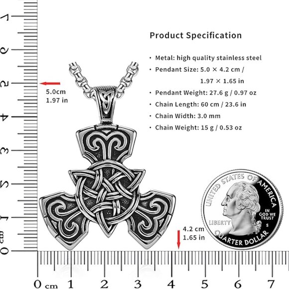 🍀 Celtic Knot Triquetra Pendant Necklace (NWOT) 🍀 - Picture 9 of 11